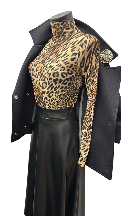 Maglia in cashmere leopardata