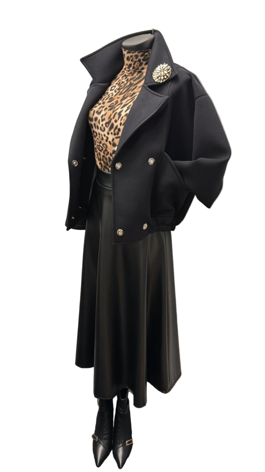 Maglia in cashmere leopardata