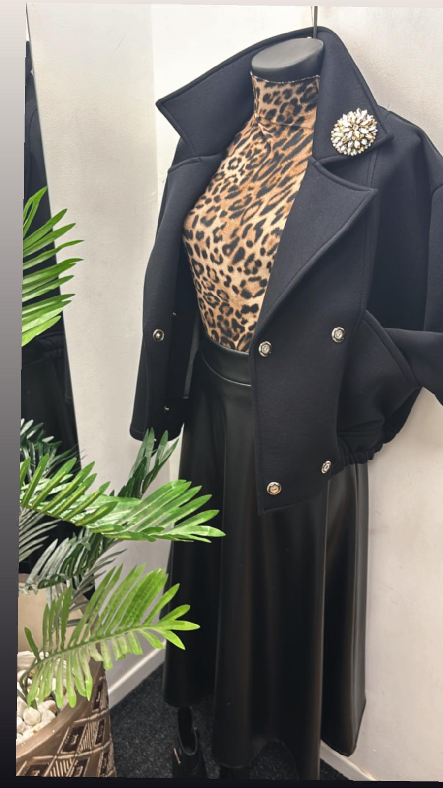 Maglia in cashmere leopardata