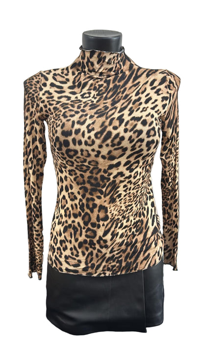 Maglia in cashmere leopardata