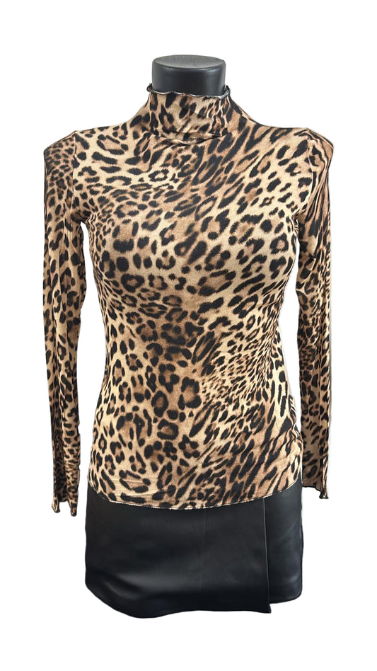 Maglia in cashmere leopardata