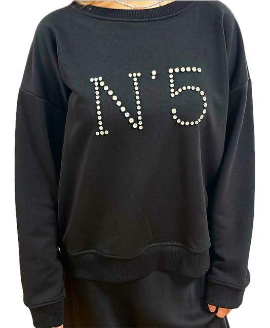 Felpa garzata con strass