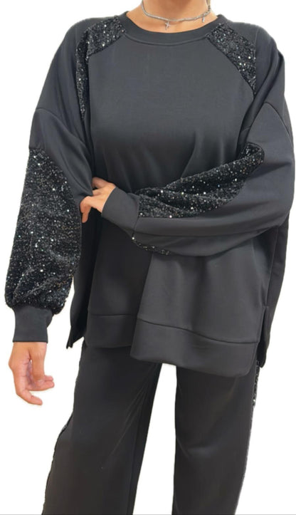 Felpa con dettagli in paillettes