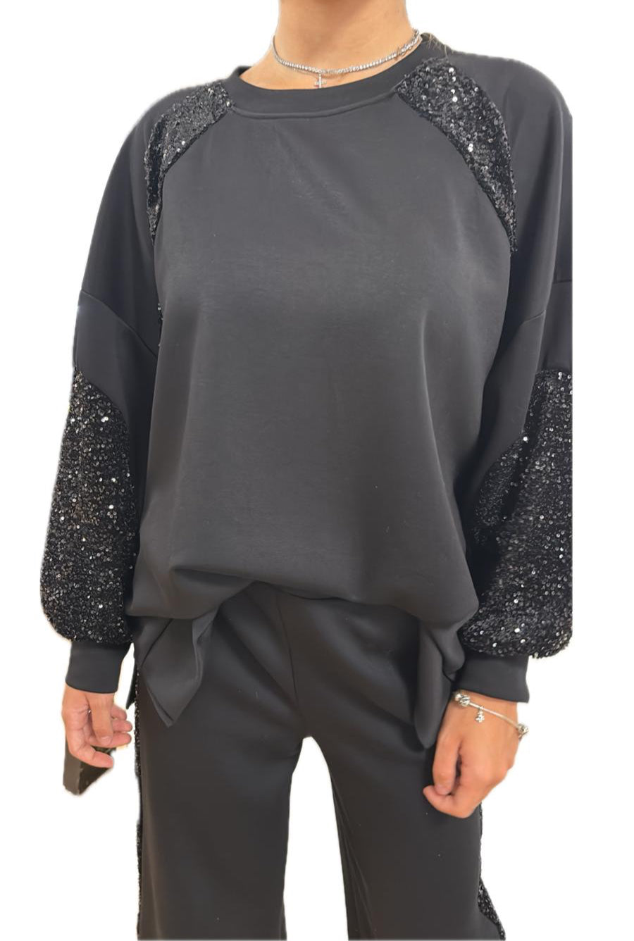 Felpa con dettagli in paillettes