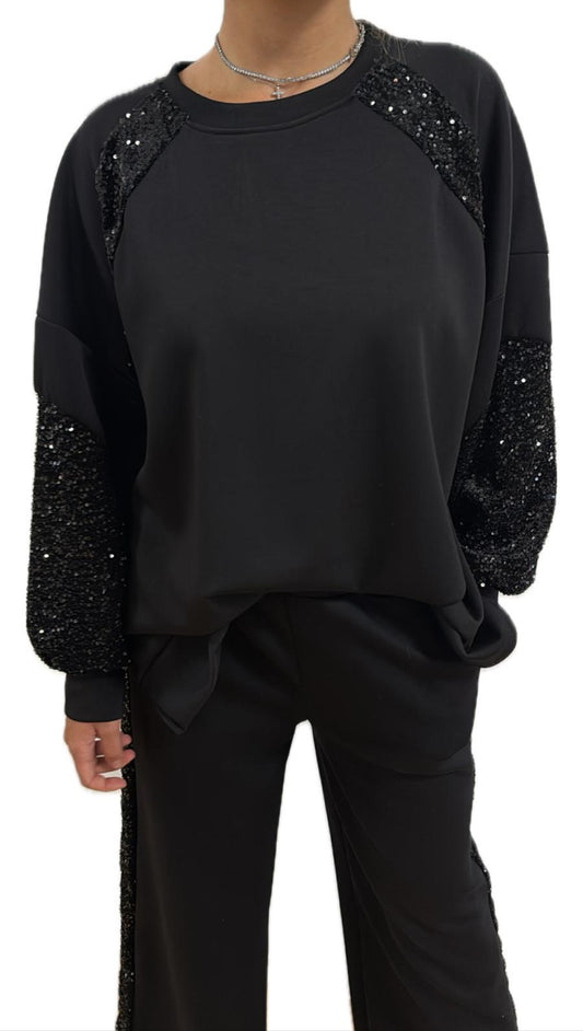 Felpa con dettagli in paillettes