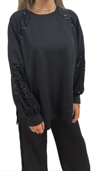 Felpa con dettagli in paillettes