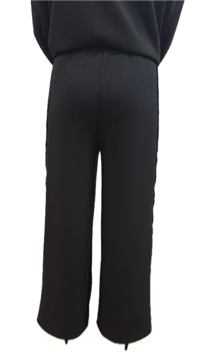 Pantaloni modello dritto con paillettes