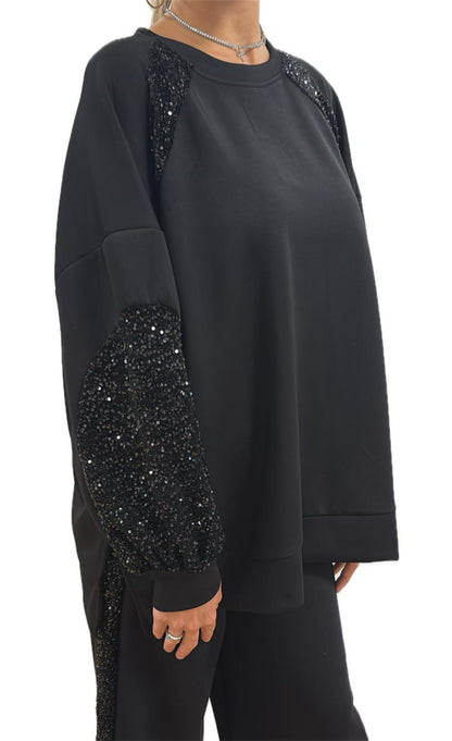Felpa con dettagli in paillettes