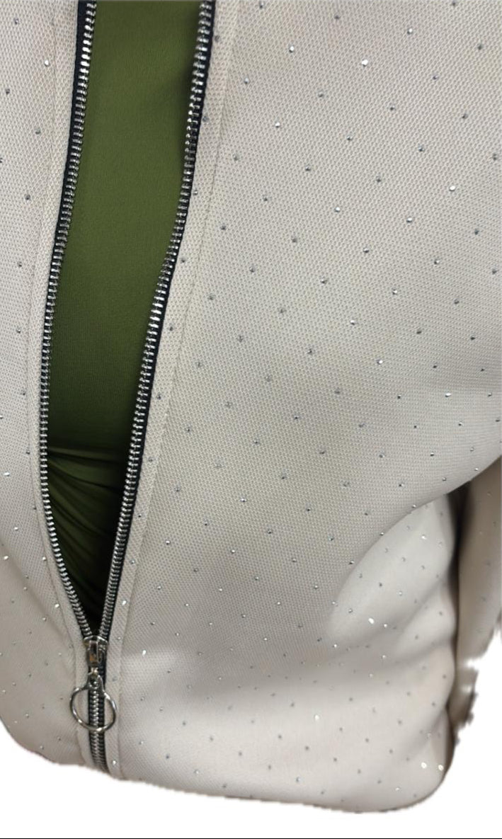 Felpa con strass e zip