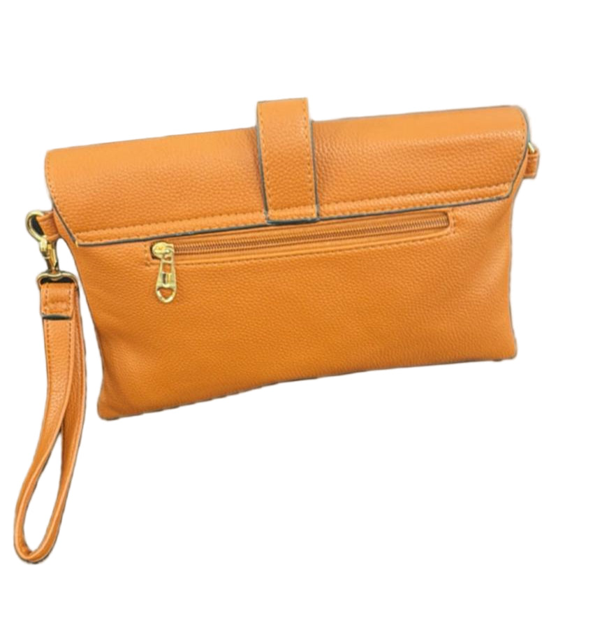 Pochette a busta eco pelle modello Hermès color cognac