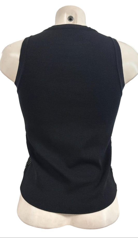 Canotta con paillettes elasticizzata