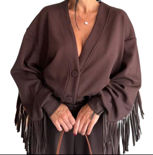 Cardigan con frange