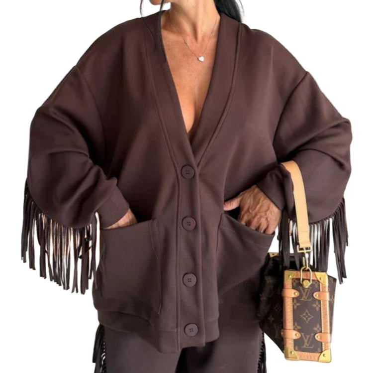 Cardigan con frange