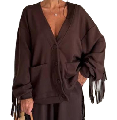 Cardigan con frange