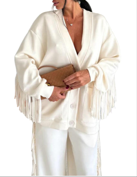 Cardigan con frange