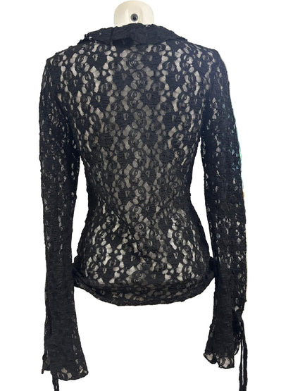 Maglia in pizzo manica lunga