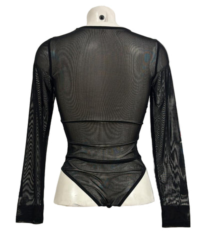 Body in tulle elasticizzato trasparente