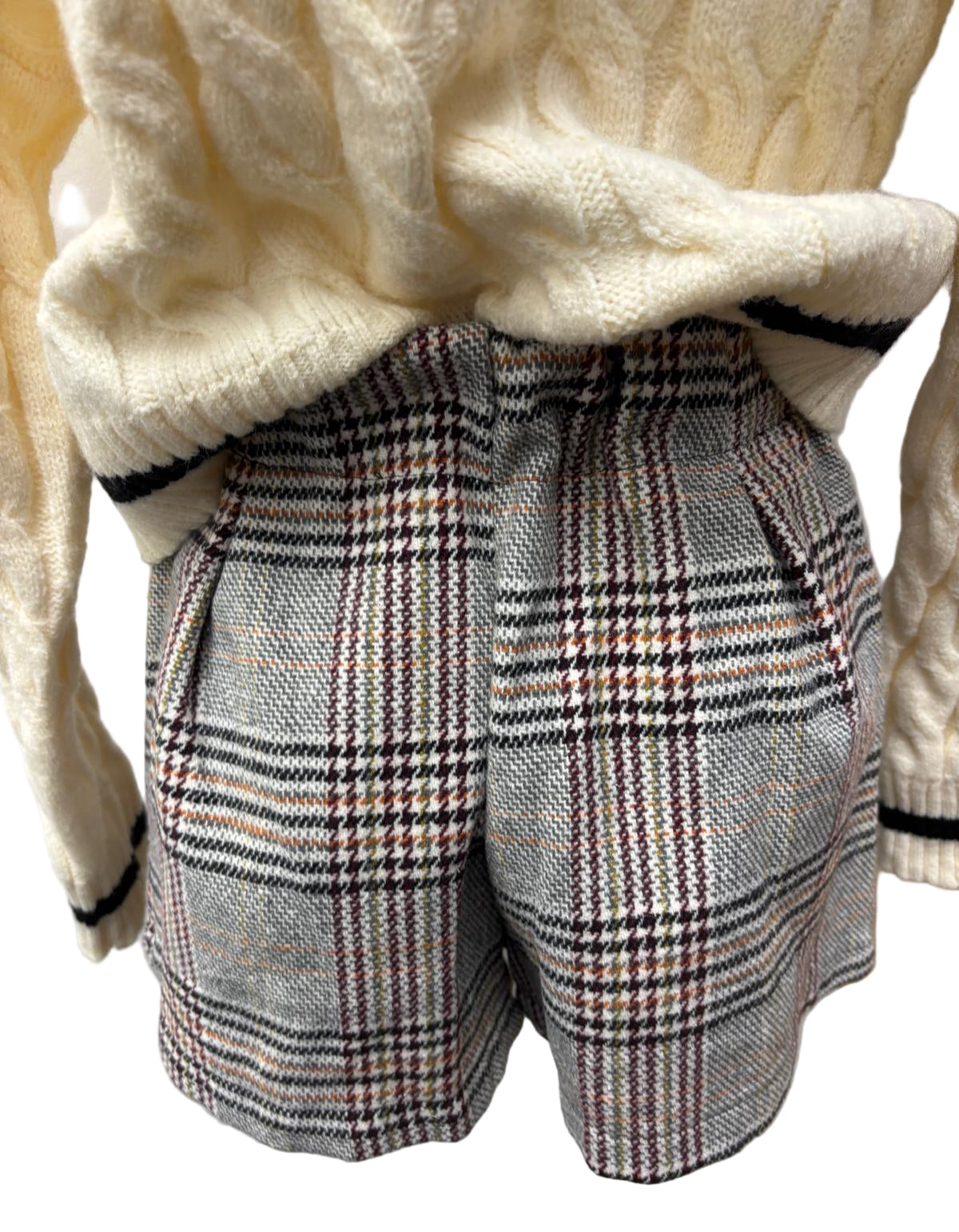 Short in lana a scacchi