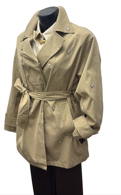 Trench corto con strass