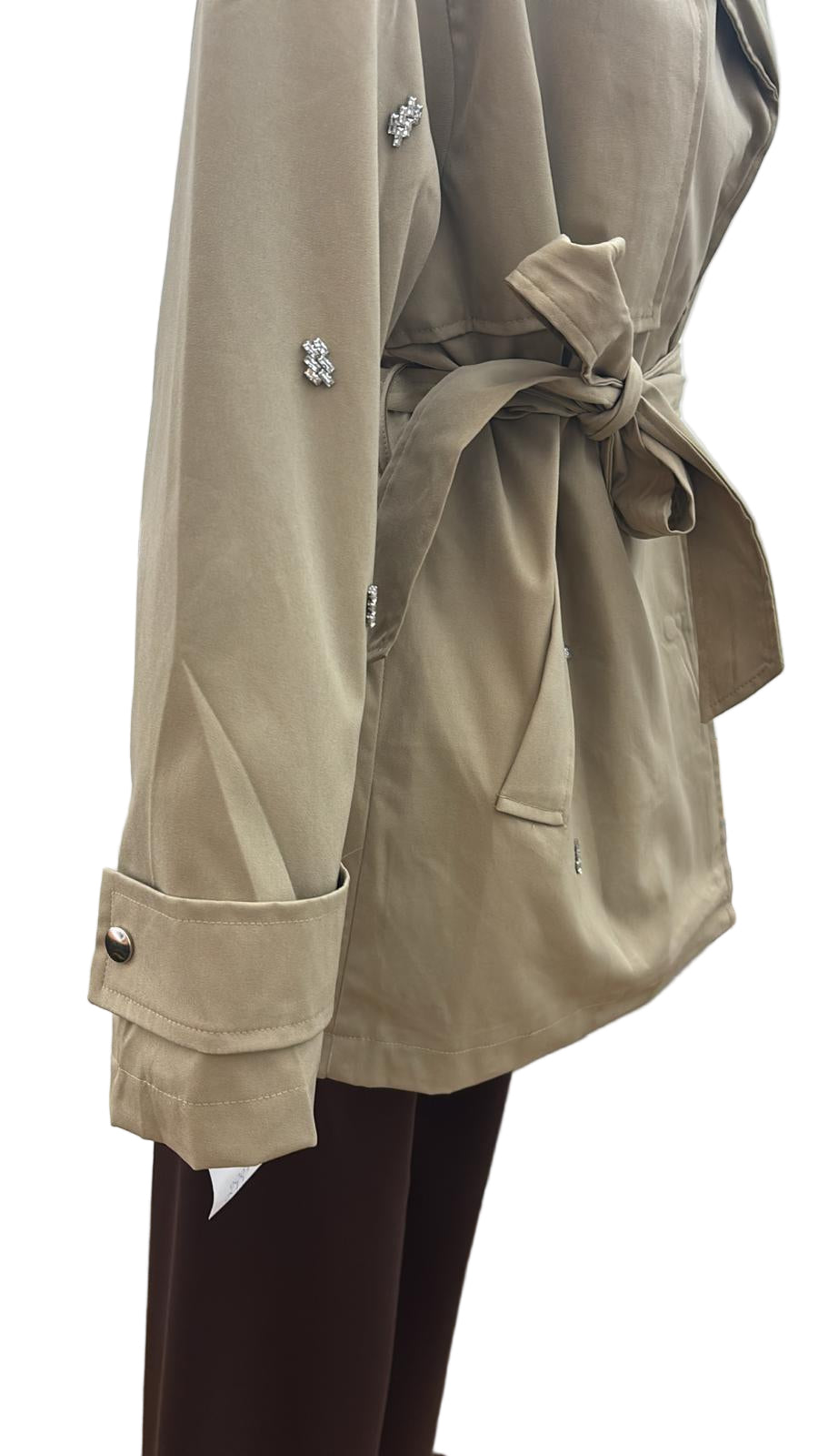 Trench corto con strass