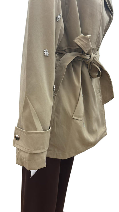 Trench corto con strass