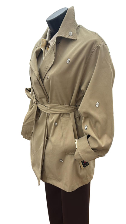 Trench corto con strass