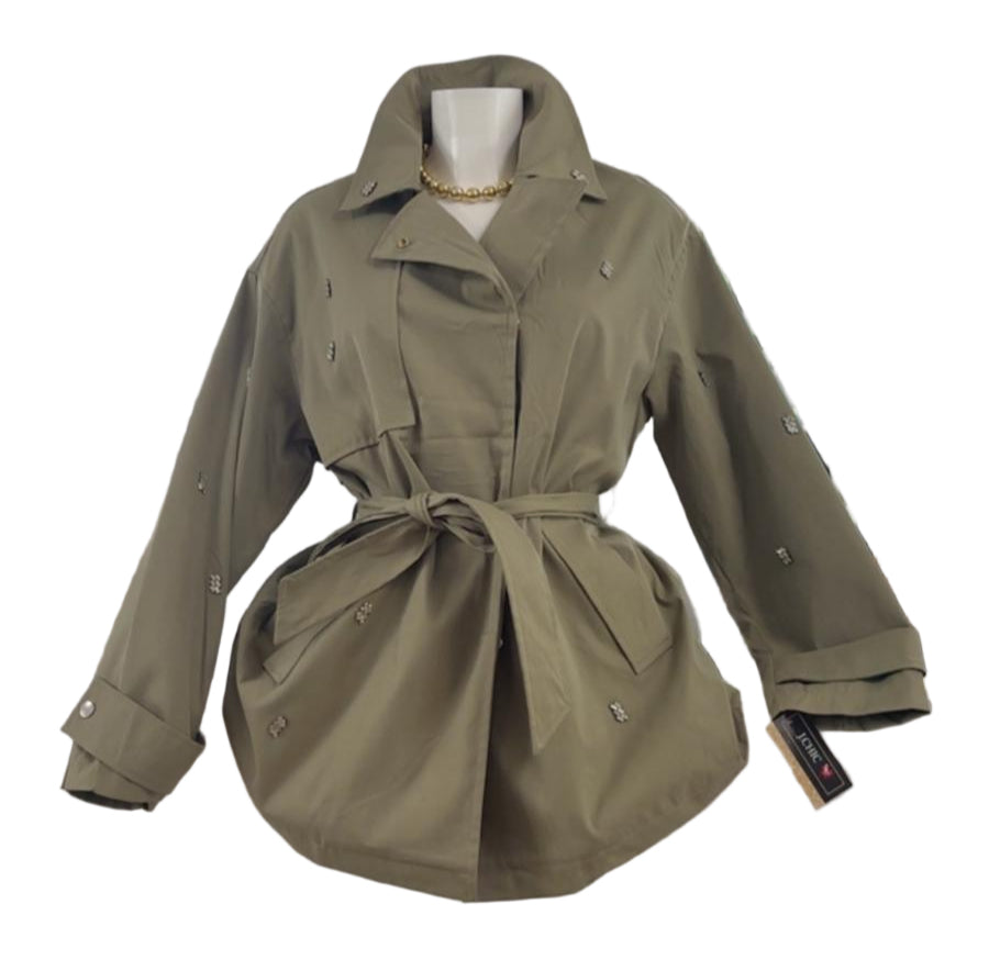 Trench corto con strass