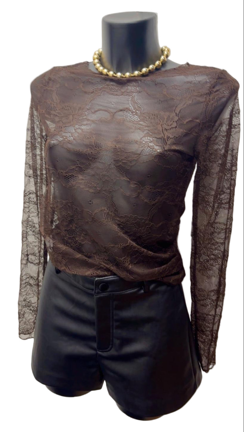 Maglia in pizzo elasticizzata