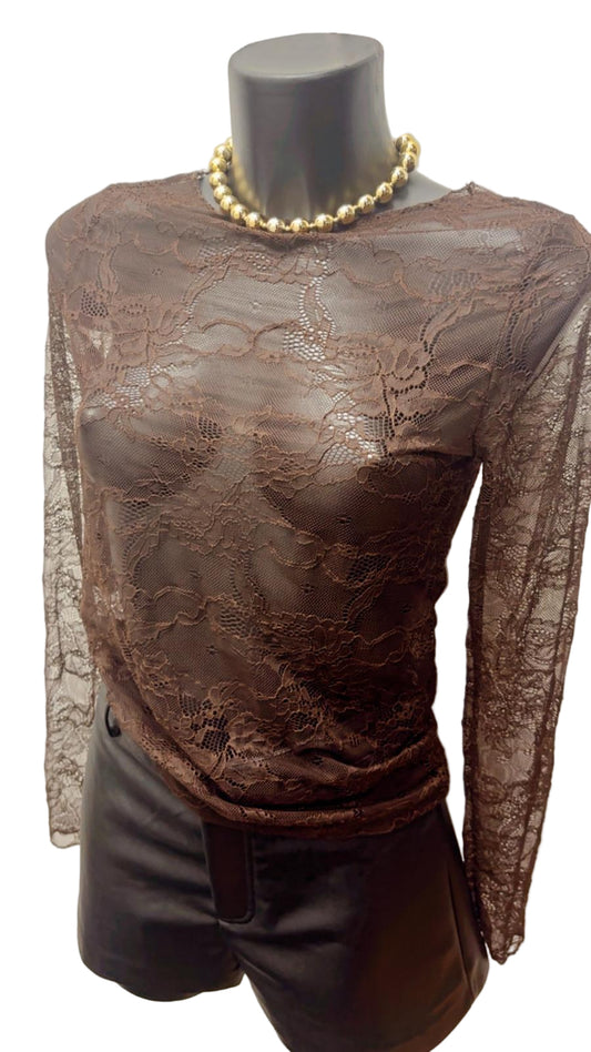 Maglia in pizzo elasticizzata