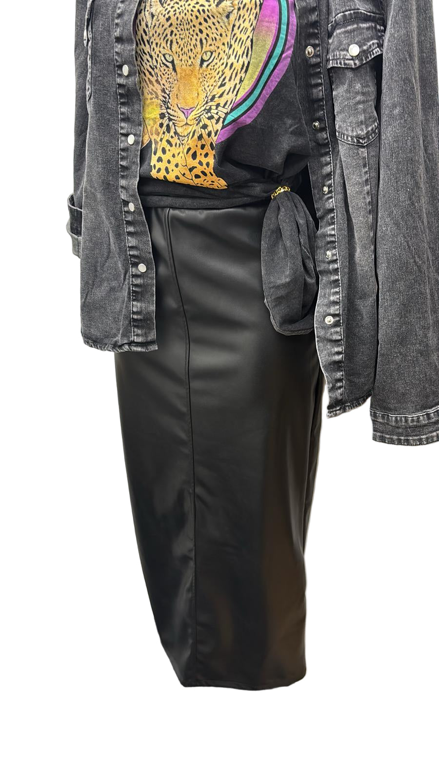 Gonna a matita ecopelle