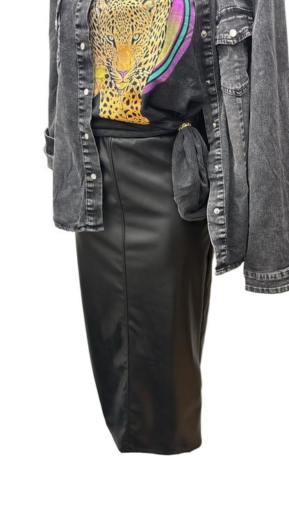 Gonna a matita ecopelle