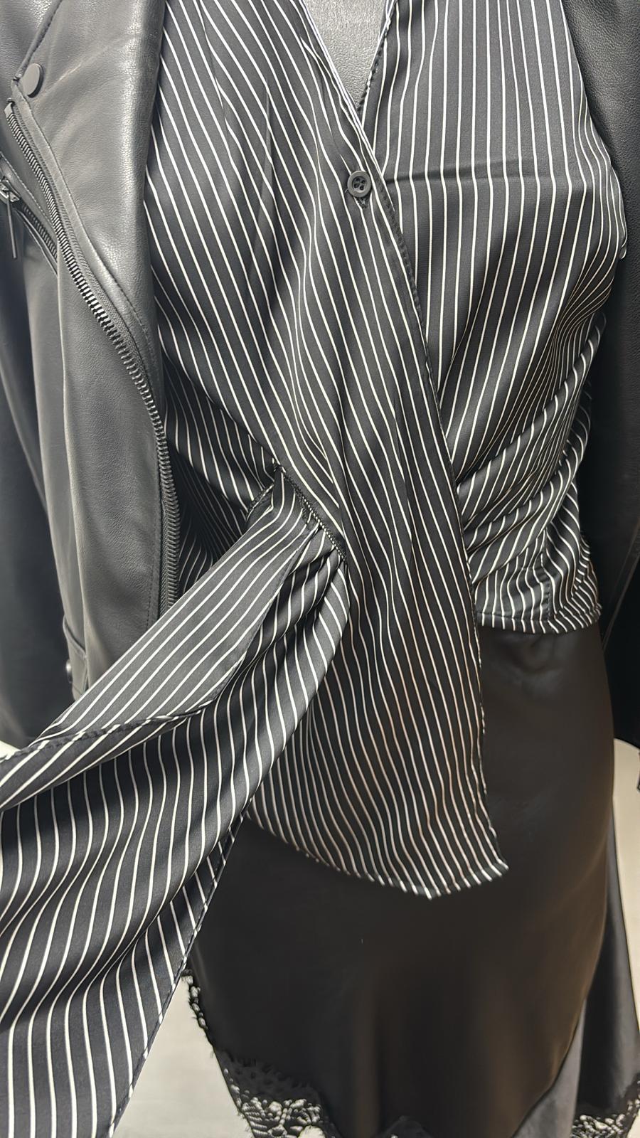 Camicia in viscosa a righe