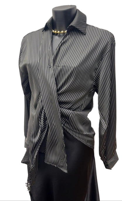 Camicia in viscosa a righe