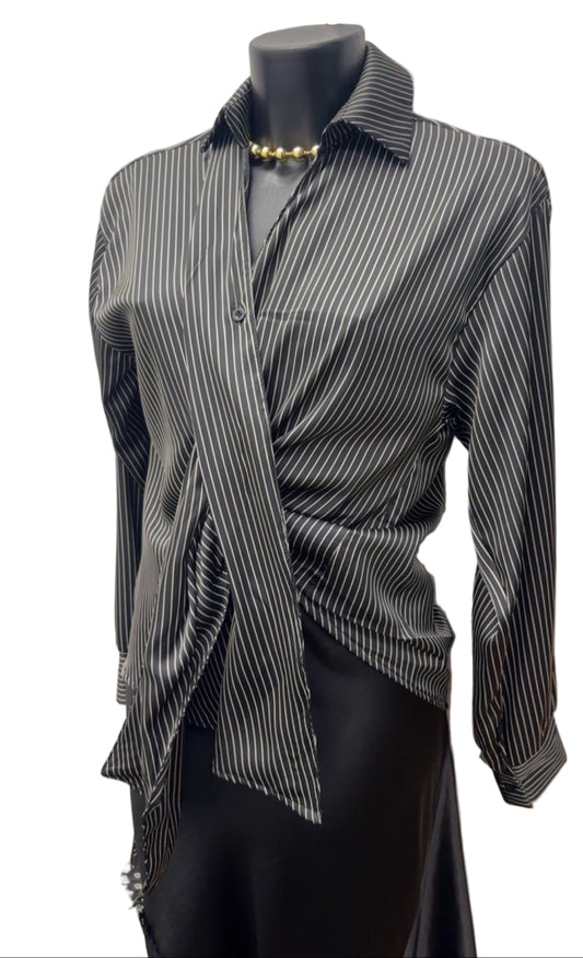 Camicia in viscosa a righe