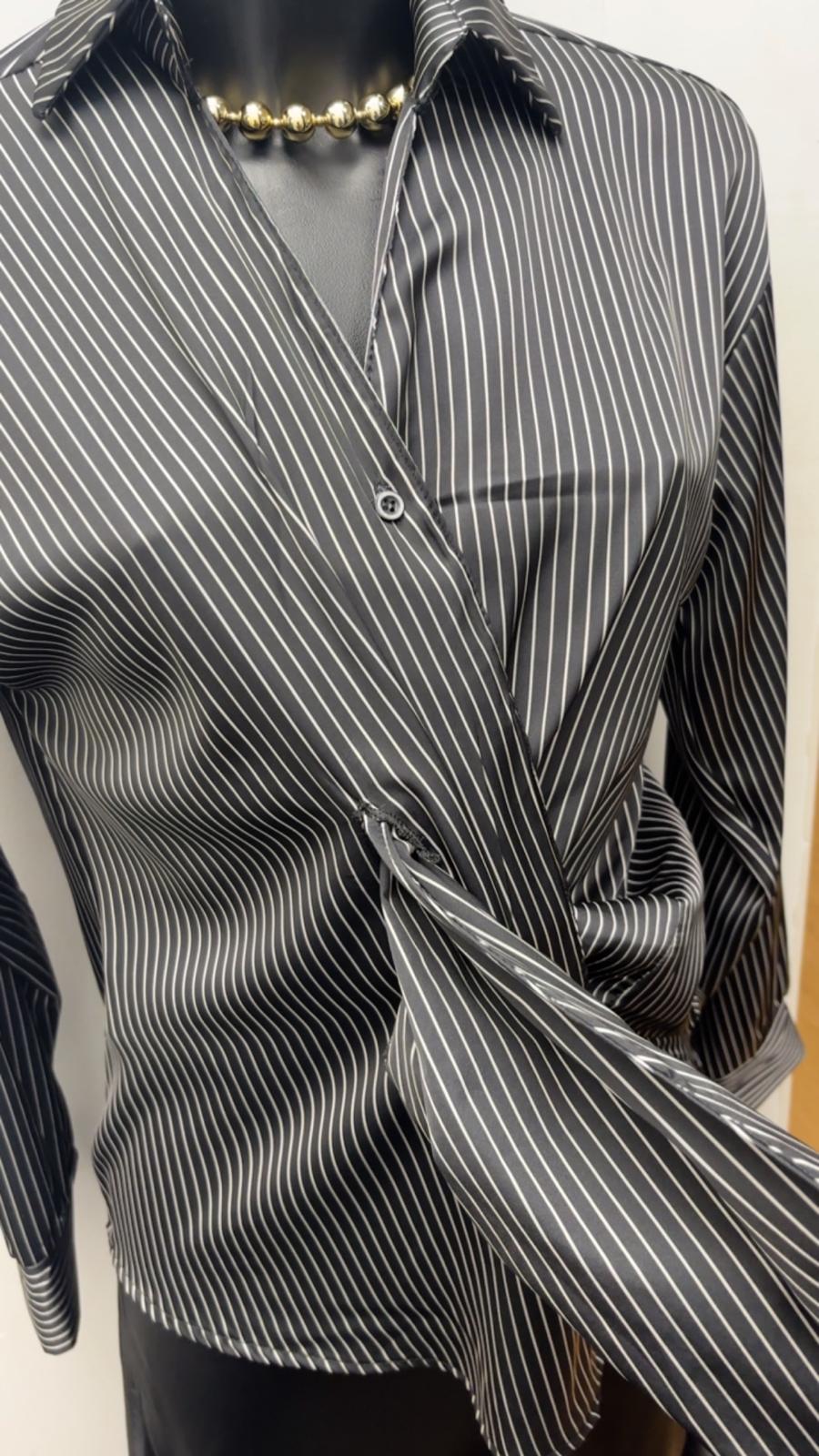 Camicia in viscosa a righe