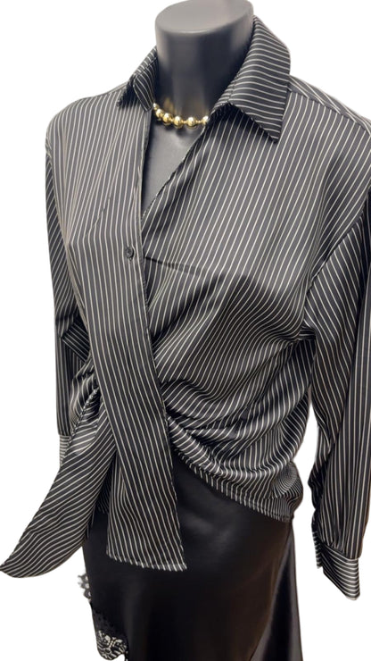 Camicia in viscosa a righe