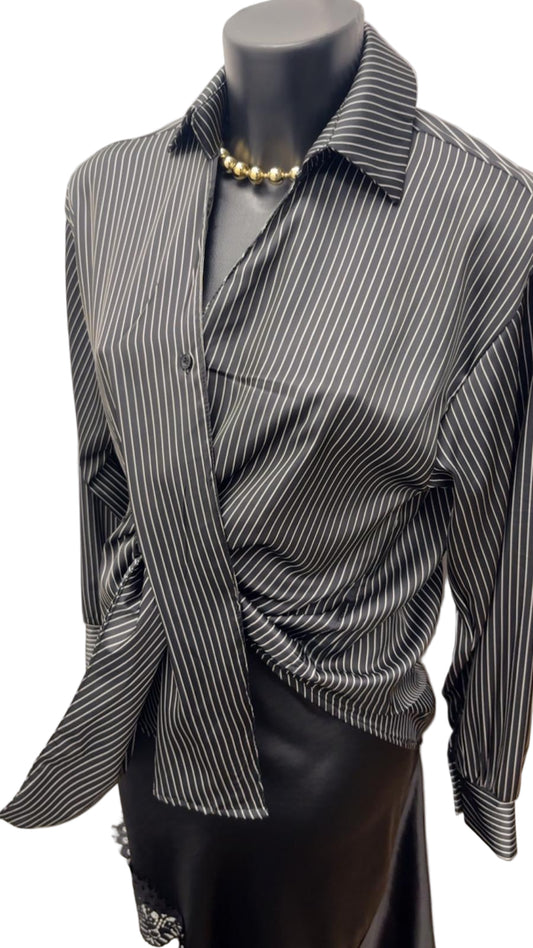 Camicia in viscosa a righe