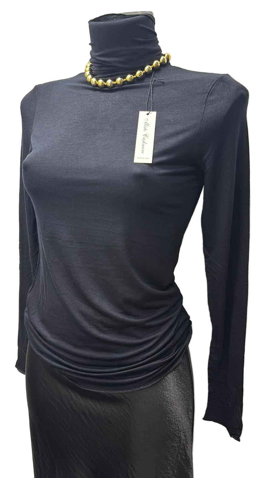 Maglia misto cashmere collo alto