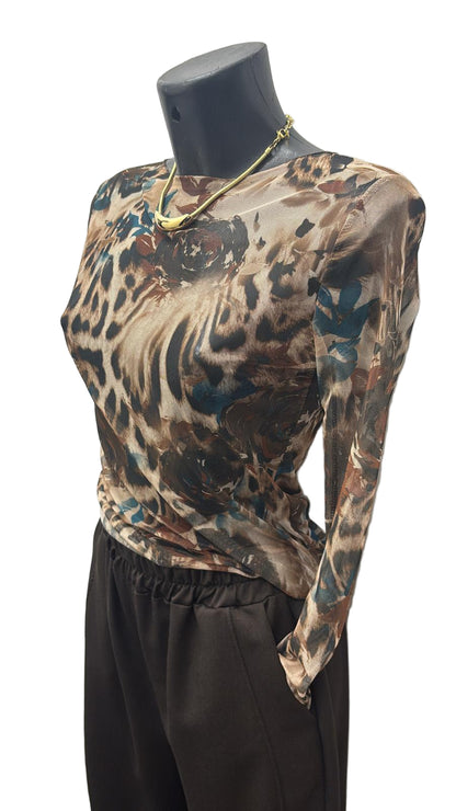 Maglia in tulle fantasia