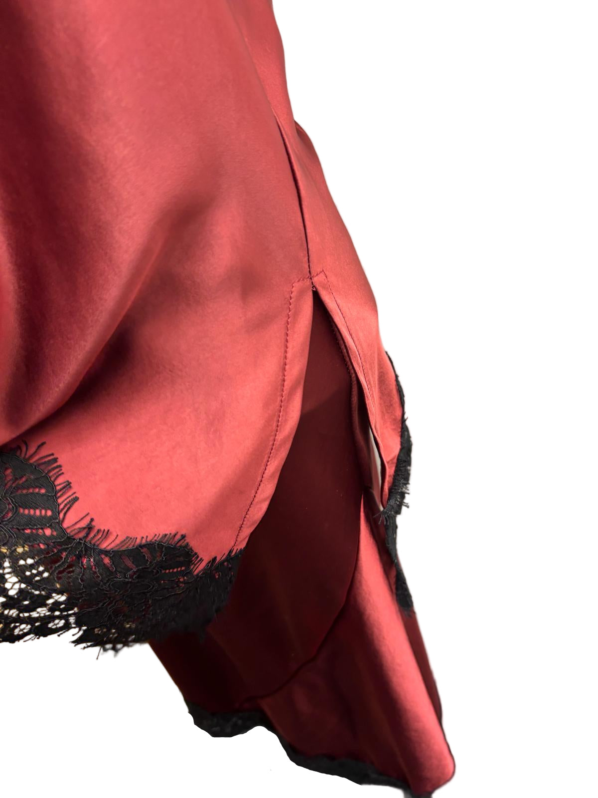 Canotta in raso con pizzo