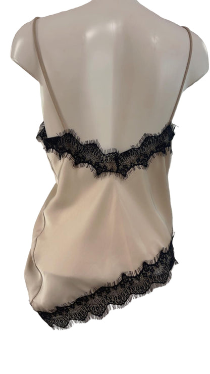 Canotta in raso con pizzo