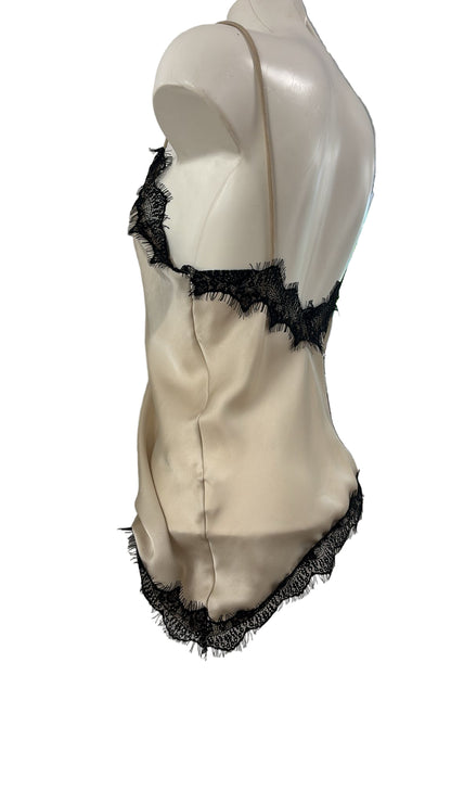 Canotta in raso con pizzo