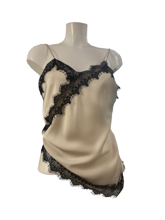 Canotta in raso con pizzo