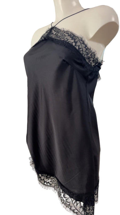 Canotta in raso con pizzo