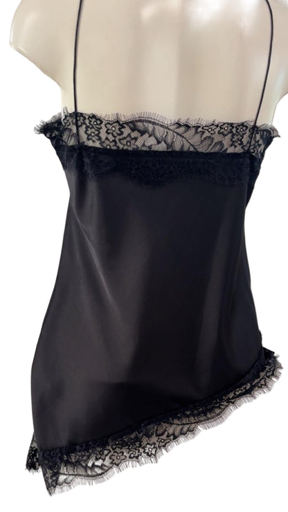 Canotta in raso con pizzo