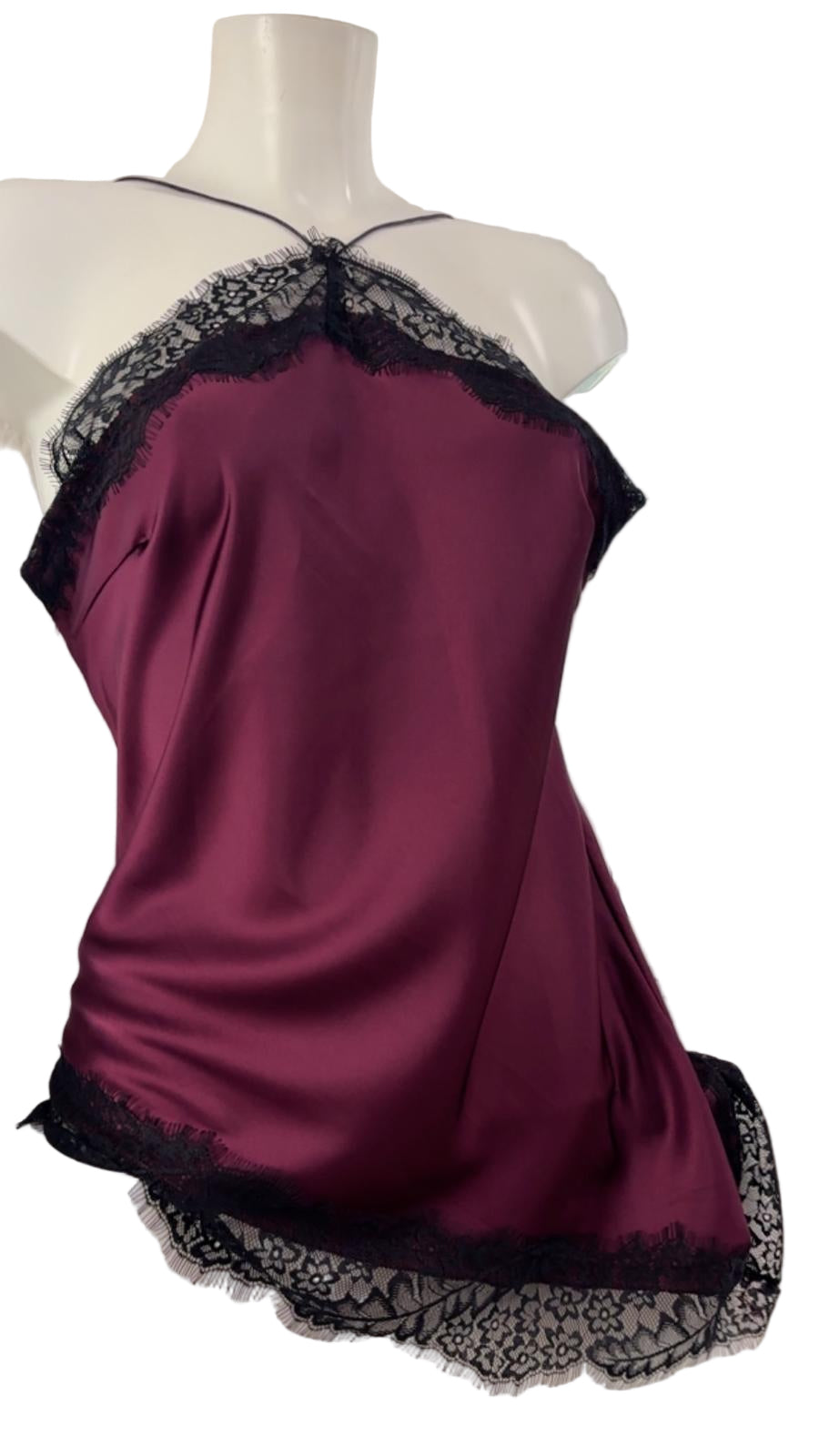 Canotta in raso con pizzo