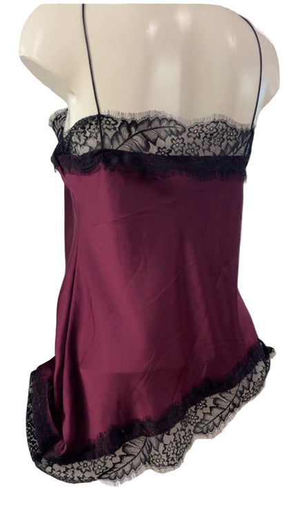 Canotta in raso con pizzo