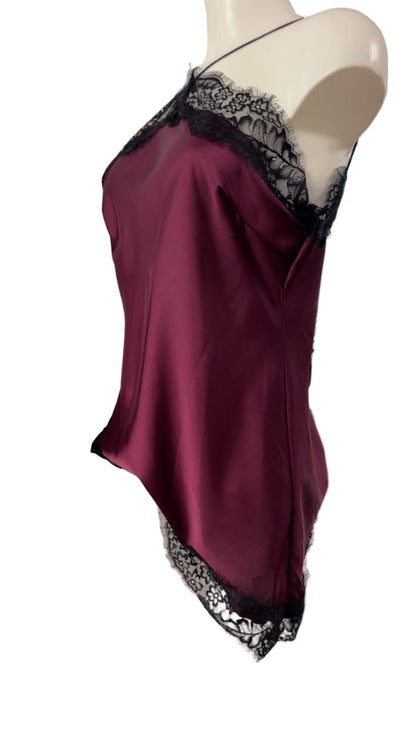 Canotta in raso con pizzo