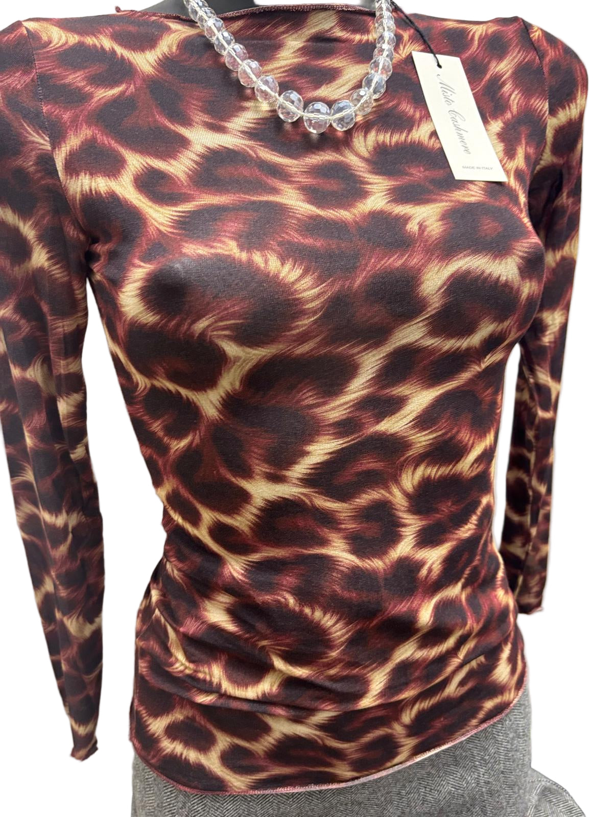 Maglia misto cashmere maculata