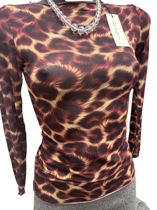 Maglia misto cashmere maculata